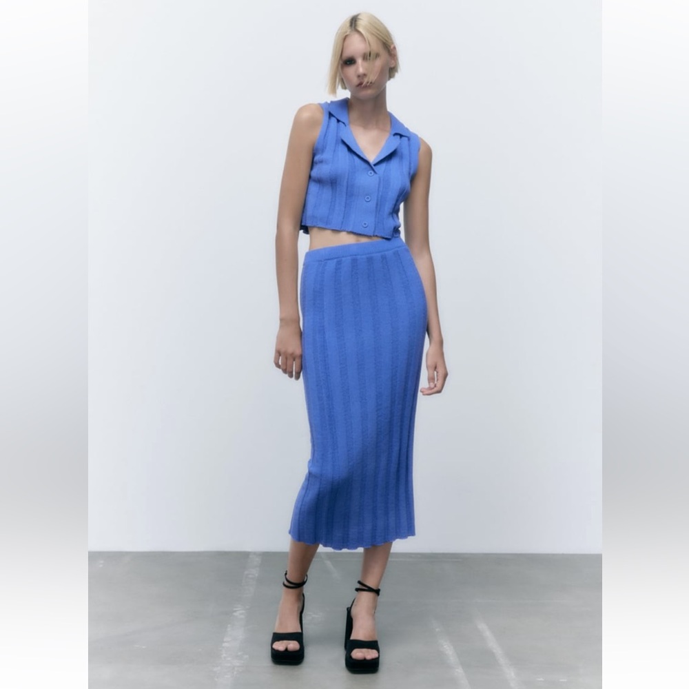 NEW! Zara chenille rib skirt M